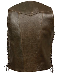 Milwaukee Leather Men's Retro 10 Pocket Side Lace Vest