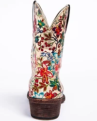 Roper Women's Ingrid Floral Western Booties - Snip Toe