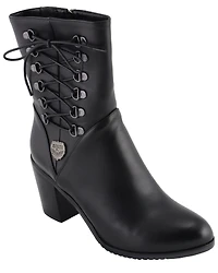 Milwaukee Leather Women's Laced Side Riding Boots - Round Toe