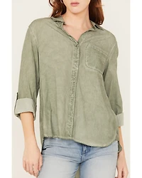 Velvet Heart Women's Washed Out Button Front Shirt