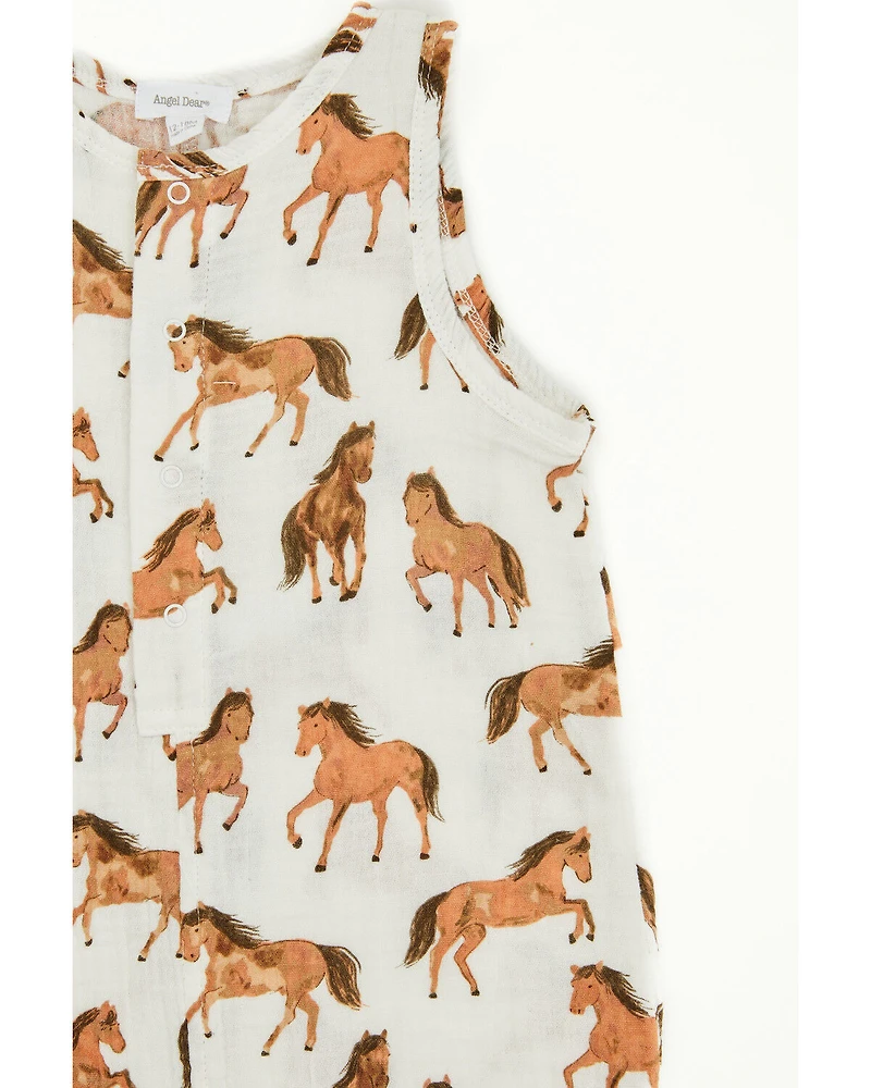 Angel Dear Infant Boys' Horse Shortie Sleeveless Snap Onesie
