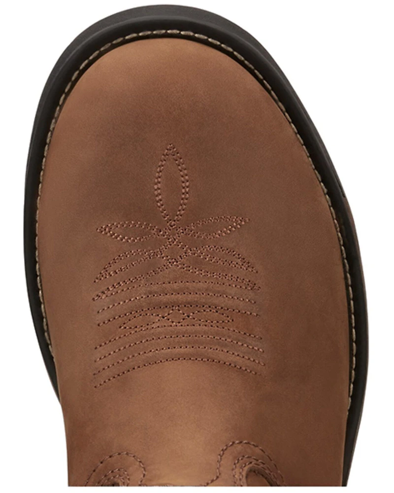 Tony Lama Men's Boom Saddle Cowhide Pull-On  Western Work Boots - Soft Toe
