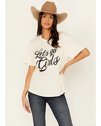 Blended Women's Let's Go Girls Rhinestone Short Sleeve Graphic Tee