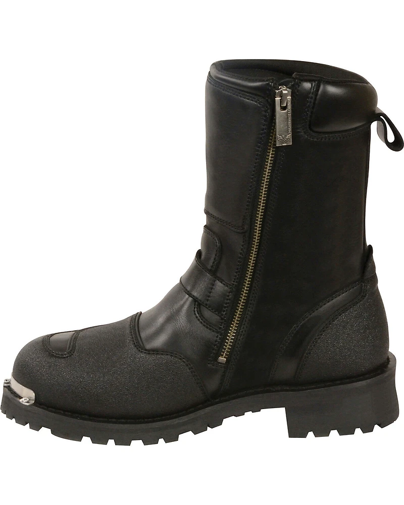 Milwaukee Leather Men's 9" Waterproof Gear Shirt Protection Boots - Round Toe