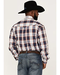 Roper Men's Liberty Bell Large Plaid Print Long Sleeve Button-Down Western Shirt
