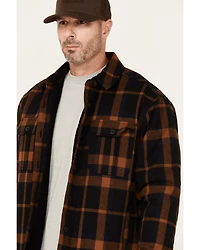 Lucky Brand Workwear Men's Sherpa Lined Insulated Flannel Work Shirt Jacket