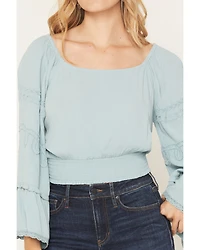 Shyanne Women's Pearl Embroidered Long Bell Sleeve Shirt