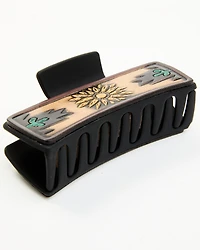 Shyanne Women's Sunflower Leather Large Hair Clip