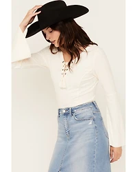 Shyanne Women's Solid Lace-Up Long Sleeve Shirt