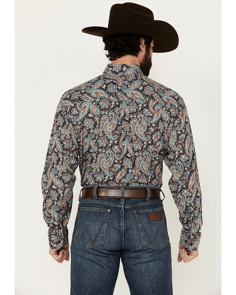 Cinch Men's Exploded Paisley Print Long Sleeve Button-Down Western Shirt