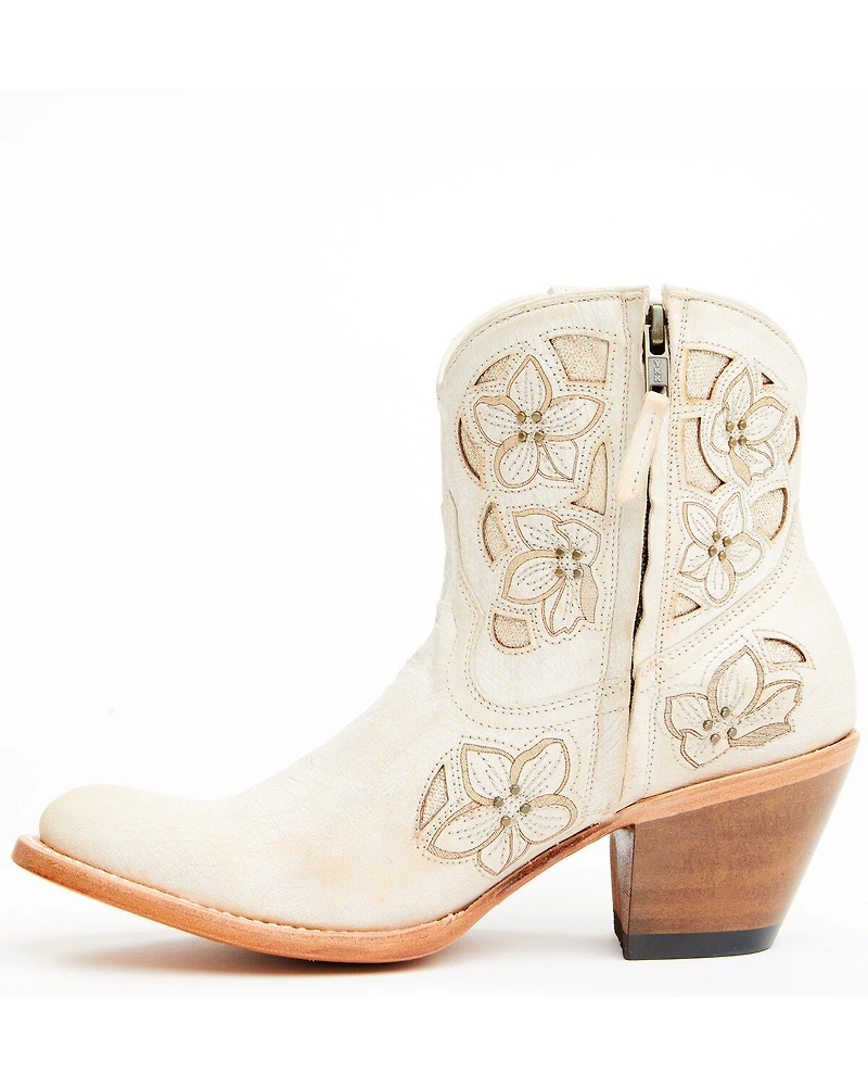 Shyanne Women's Lily Floral Embroidered Western Fashion Booties - Round Toe