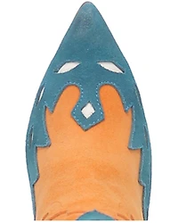 Dingo Women's Spicy Underlay Suede Leather Western Booties - Snip Toe
