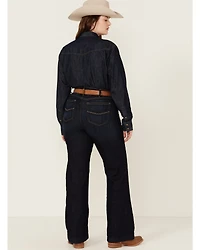 Ariat Women's Dark Wash Ophelia Prefect Rise Trouser Denim Jeans - Plus