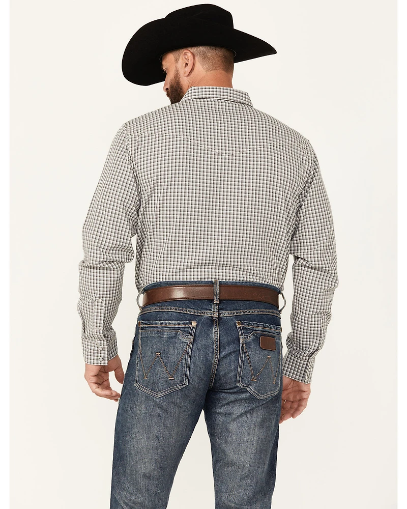 Blue Ranchwear Men's Dickens Gingham Long Sleeve Snap Western Shirt