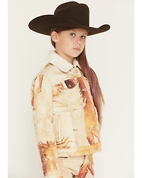 Wrangler X Lainey Wilson Girls' Horse Trucker Jacket