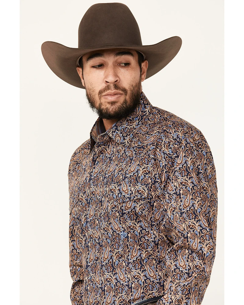 Roper Men's Amarillo Paisley Print Long Sleeve Snap Western Shirt