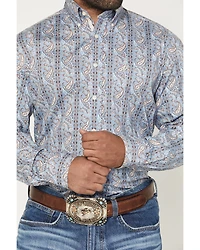 Panhandle Slim Men's Paisley Wallpaper Print Long Sleeve Button-Down Stretch Western Shirt