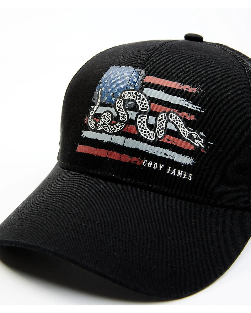 Cody James Men's Distressed Snake Flag Ball Cap