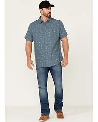 Brothers and Sons Men's Conversational Print Short Sleeve Button-Down Western Shirt