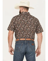 Cowboy Hardware Men's Paisley Print Short Sleeve Snap Stretch Western Shirt