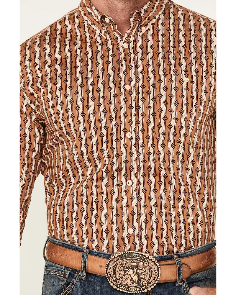 RANK 45® Men's Manvel Southwestern Print Long Sleeve Button-Down Stretch Western Shirt