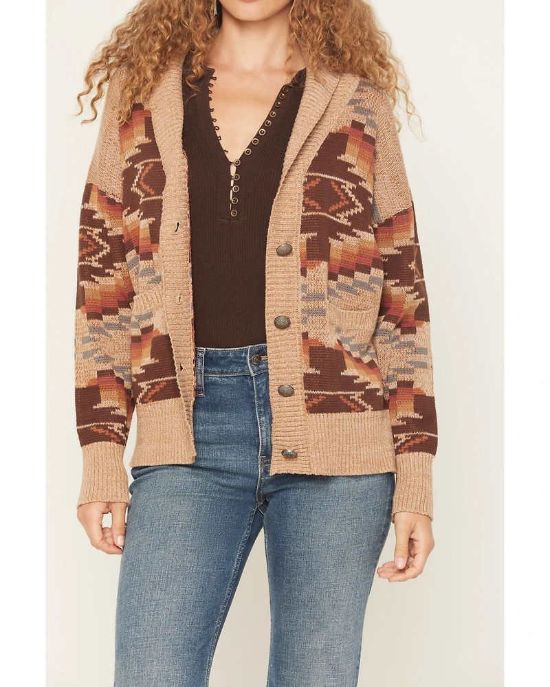 Cotton & Rye Women's Southwestern Print Button-Down Cardigan