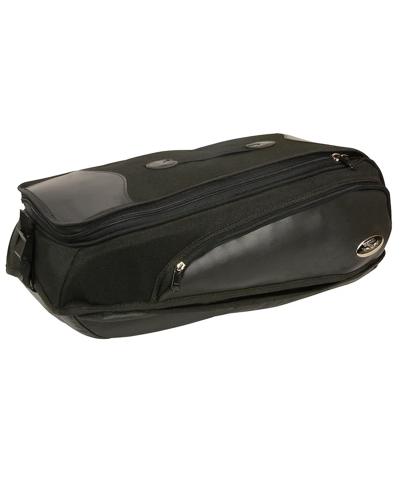 Milwaukee Leather Black Long Textile Back Rack Travel Bag