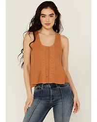 Cleo + Wolf Women's Cat Lace Trim Tank Top
