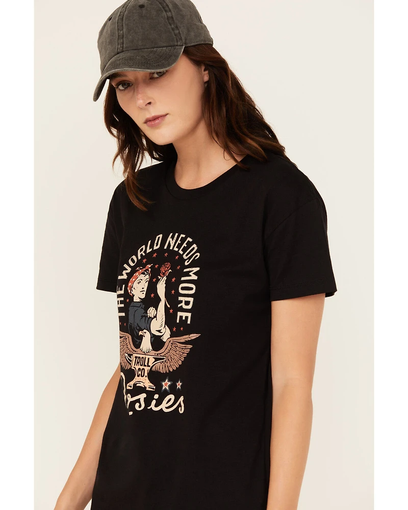 Troll Co Women's Rose Short Sleeve Graphic Tee