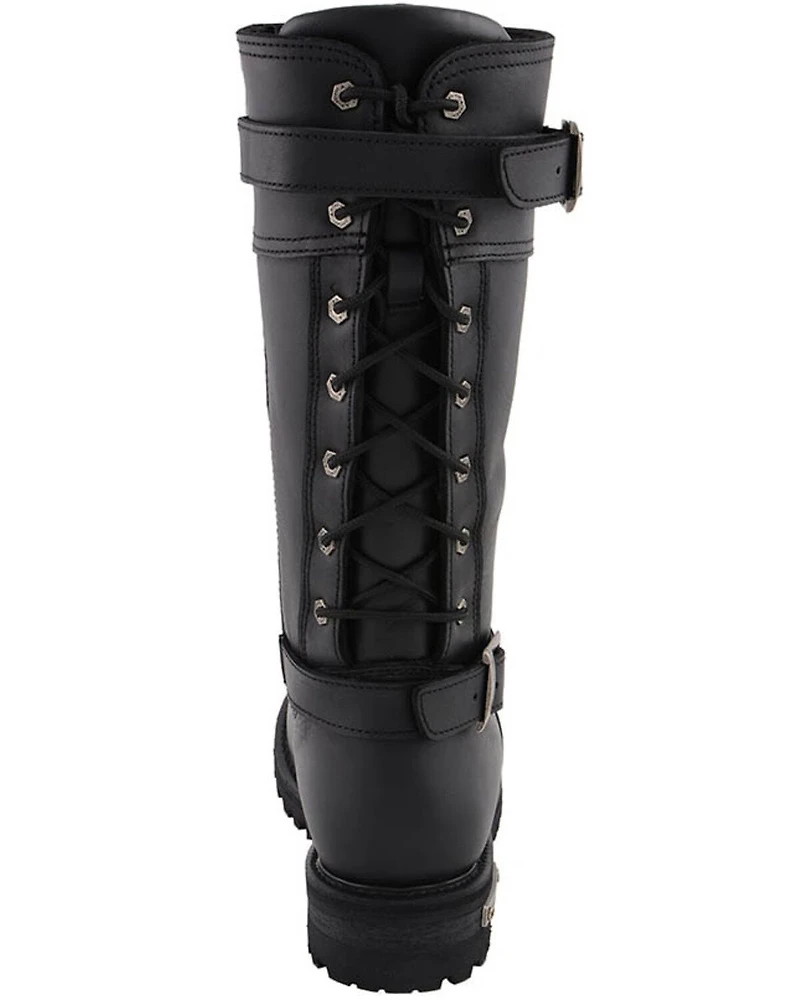 Milwaukee Leather Women's Calf Laced Riding Boots - Round Toe