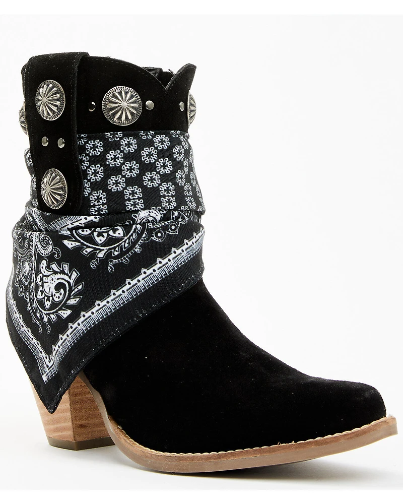 Dingo Women's Suede Bandida Western Booties - Round Toe