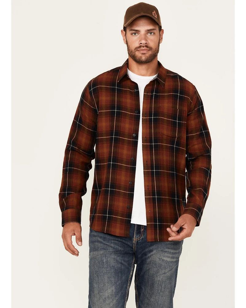 Brothers and Sons Men's Bask Plaid Print Long Sleeve Button-Down Western Shirt