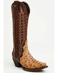 Tanner Mark Women's Ostrich Print Tall Western Boots - Snip Toe