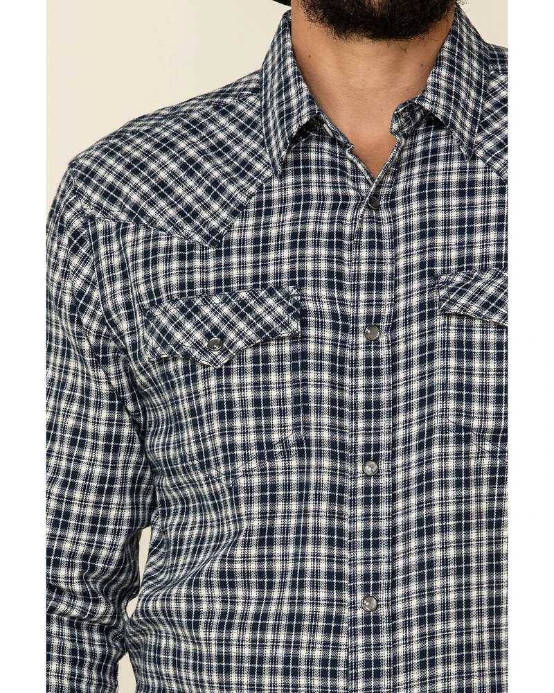 Cody James Men's Ash Small Plaid Long Sleeve Western Flannel Shirt