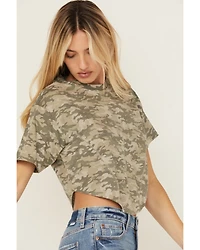 Youth Revolt Women's Camo Print Seamed Tee