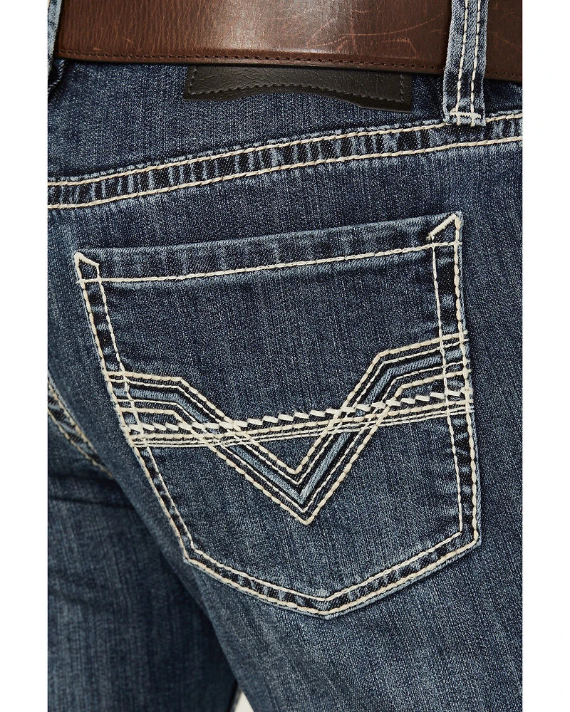 Rock & Roll Denim Men's Revolver Medium Vintage Wash Slim Straight Reflex Jeans