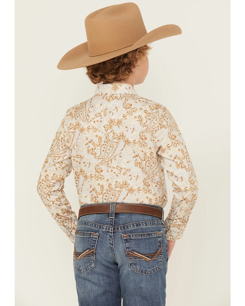 Cody James Boys' Porter Floral Long Sleeve Snap Western Shirt
