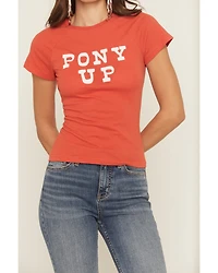 Wrangler Women's Pony Up Short Sleeve Fitted Tee