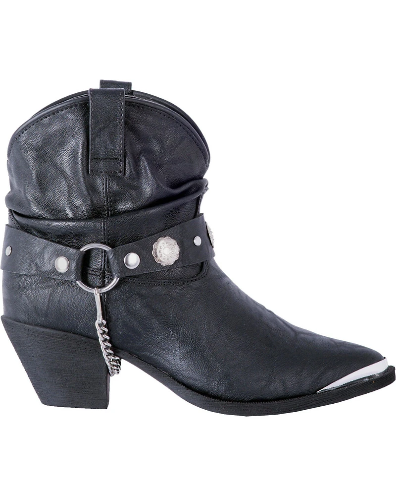Dingo Women's Faux Concho Strap Slouch Booties - Round Toe