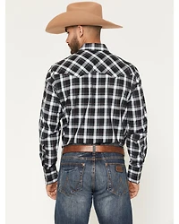 Wrangler Retro Men's Plaid Print Long Sleeve Snap Western Shirt