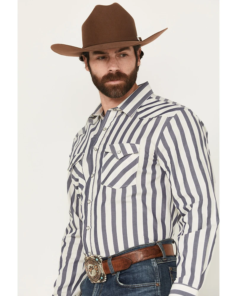 Panhandle Men's Striped Long Sleeve Pearl Snap Western Shirt