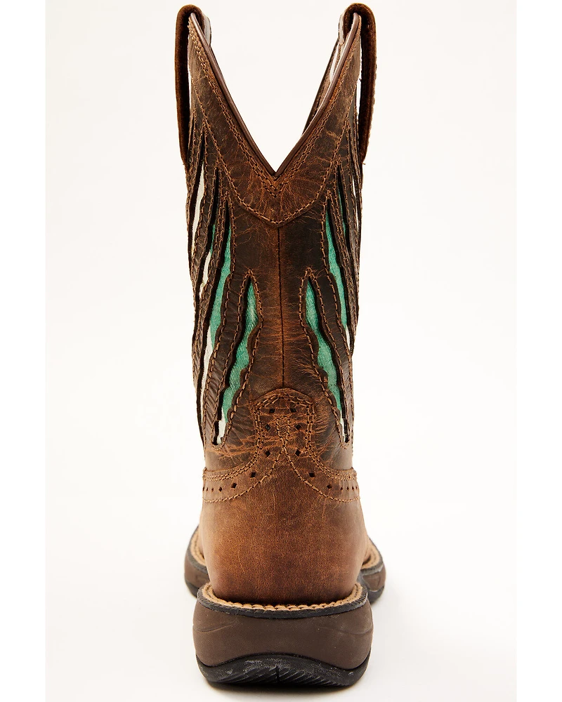 RANK 45® Women's Xero Gravity Lite Mexican Flag Western Performance Boots - Broad Square Toe