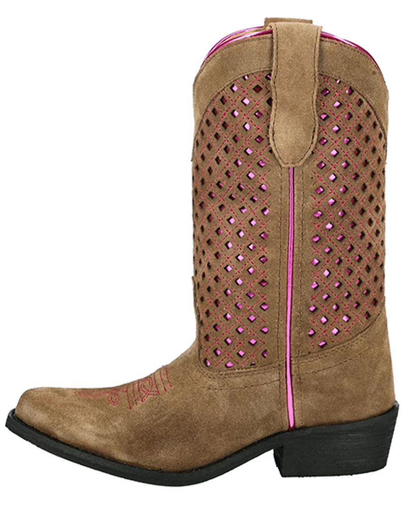 Smoky Mountain Little Girls' Magnolia Metallic Western Boots - Snip Toe