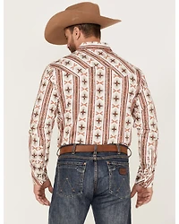 Rock & Roll Denim Men's Vertical Southwestern Stripe Long Sleeve Snap Western Shirt