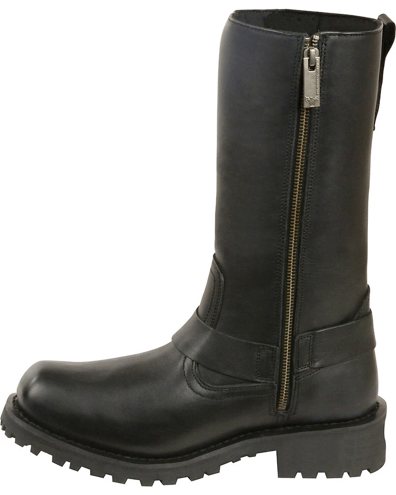 Milwaukee Leather Men's 11" Classic Harness Boots - Square Toe Wide