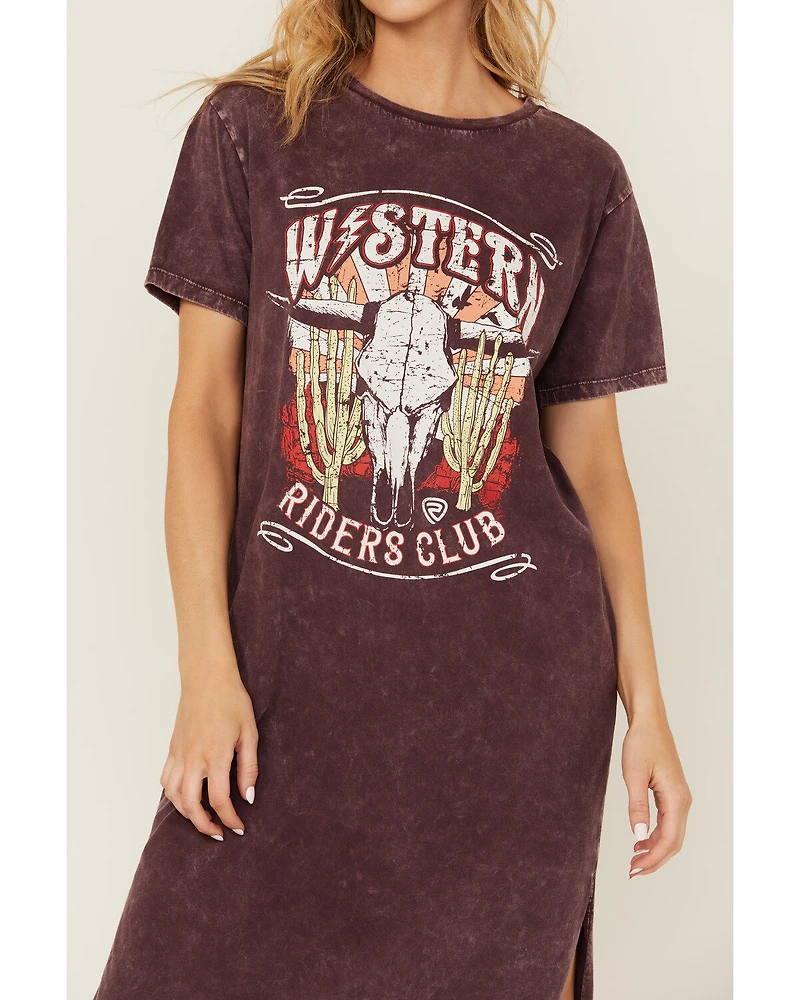 Rock & Roll Denim Women's Graphic Short Sleeve Maxi Dress