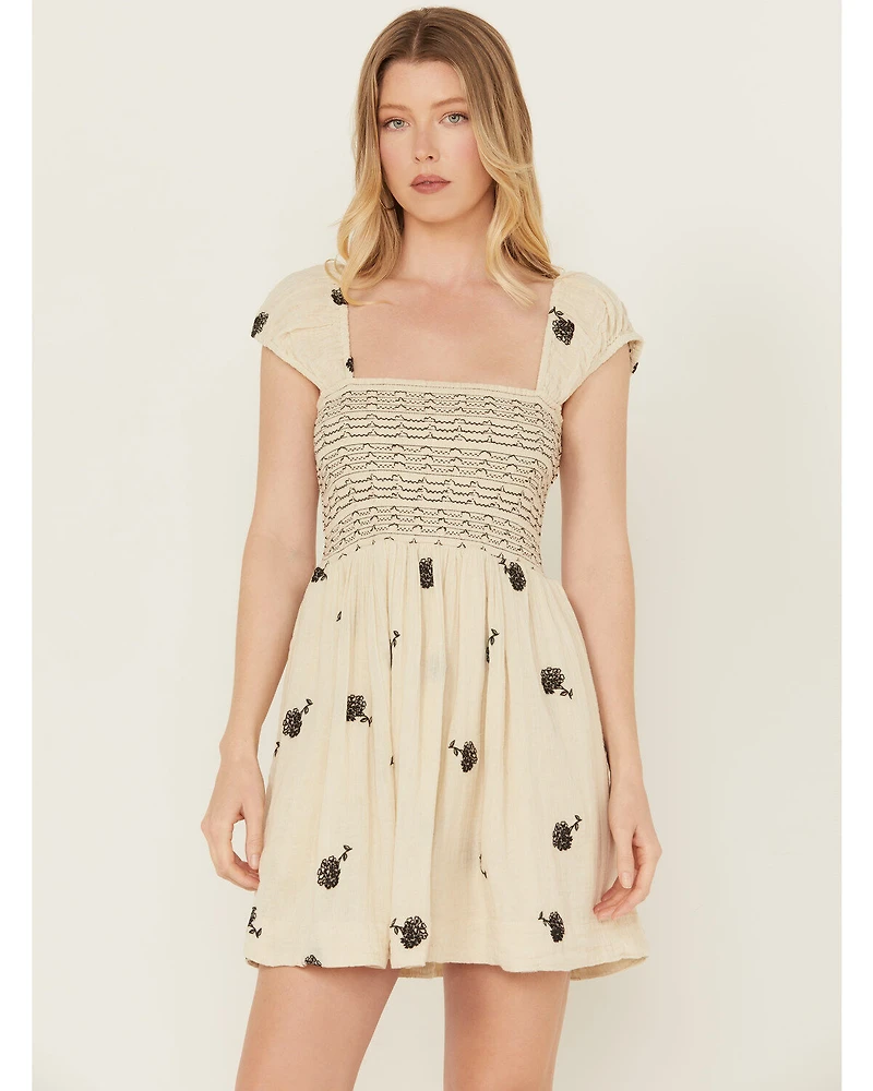 Free People Women's Tory Floral Smocked Mini Dress