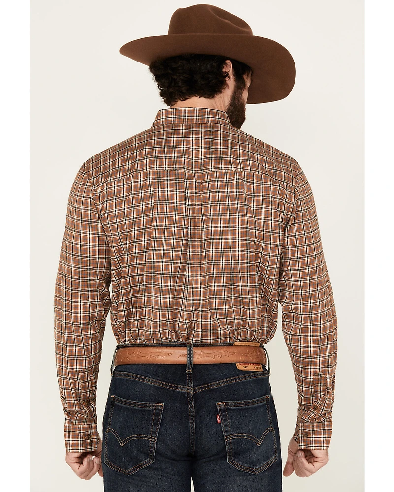 Cody James Men's Adkins Plaid Print Long Sleeve Button-Down Stretch Western Shirt - Tall