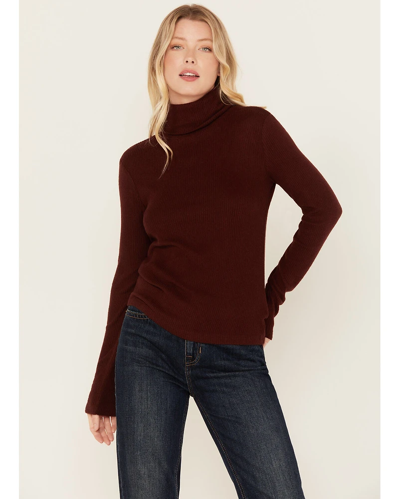 Miss Me Women's Long Sleeve Turtleneck Top