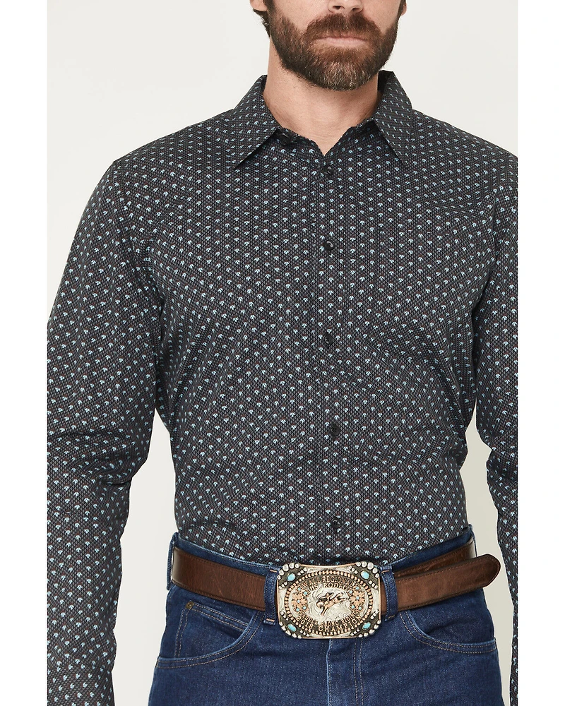 Gibson Trading Co Men's Moonflower Floral Geo Print Long Sleeve Button-Down Western Shirt